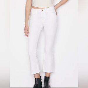Frame Le Crop Mini Boot White Denim Jeans